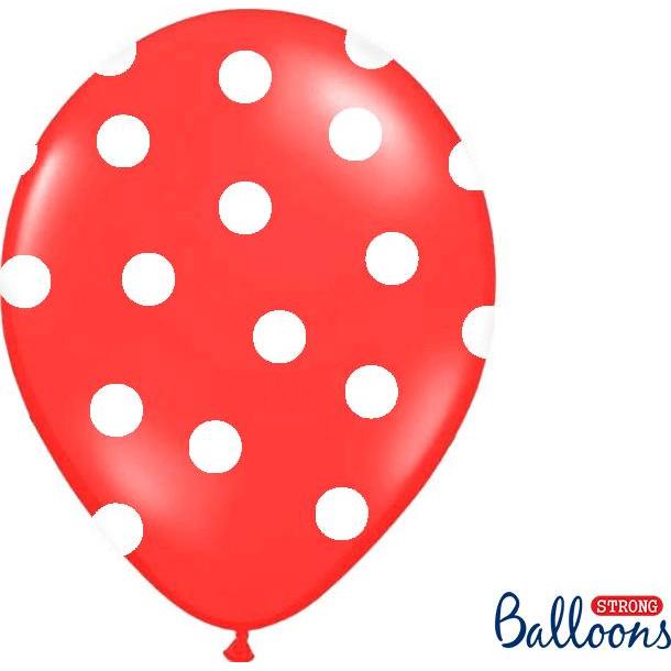 Thumbnail - Partydeco Balloons 30cm, Dots, Pastel Poppy Red (1 pkt / 50 pc.)