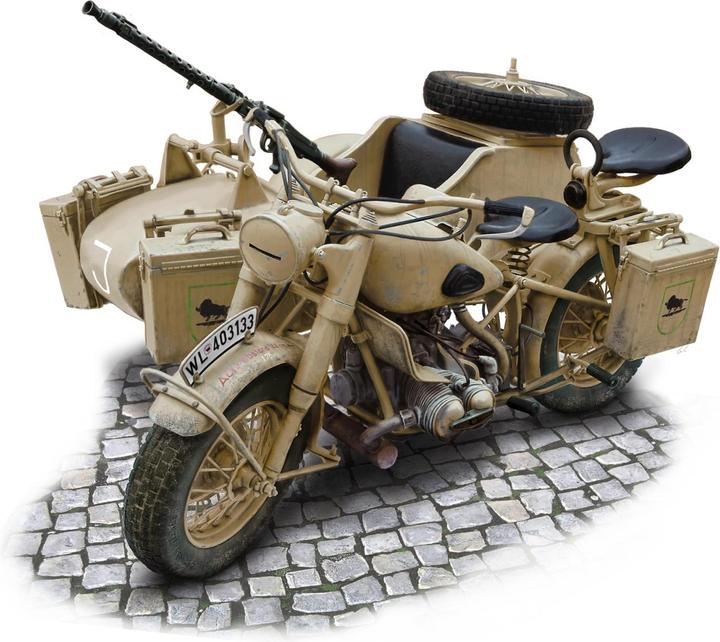 Actual product image Italeri BMW R75 German Mil.Motr w/Side Car