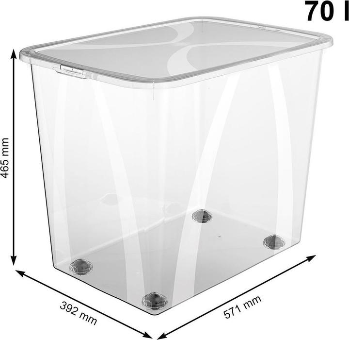 Actual product image Rotho Box 70 l with lid LONA Transparent (70 l)