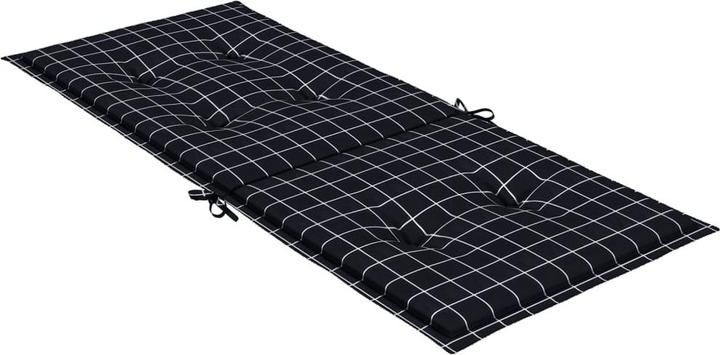 Actual product image VidaXL Hochlehner-Auflagen 2 Stk. Karomuster Stoff (120 x 50 x 3 cm)