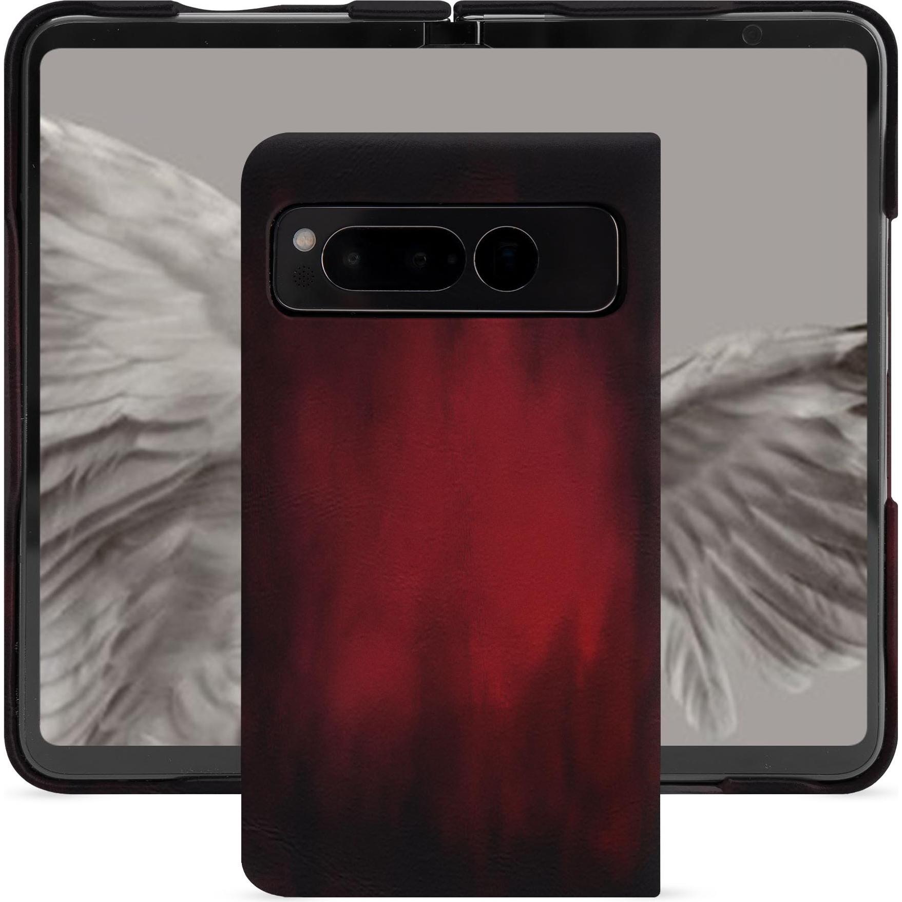 Noreve Lederschutzhülle Google Pixel Fold (Google Pixel Fold), Smartphone Hülle, Rot