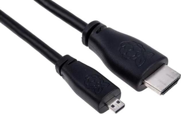 Raspberry Pi T7732AX-RS - Câble HDMI vers micro HDMI de 1 mètre, noir (1 m, HDMI, 2.0)