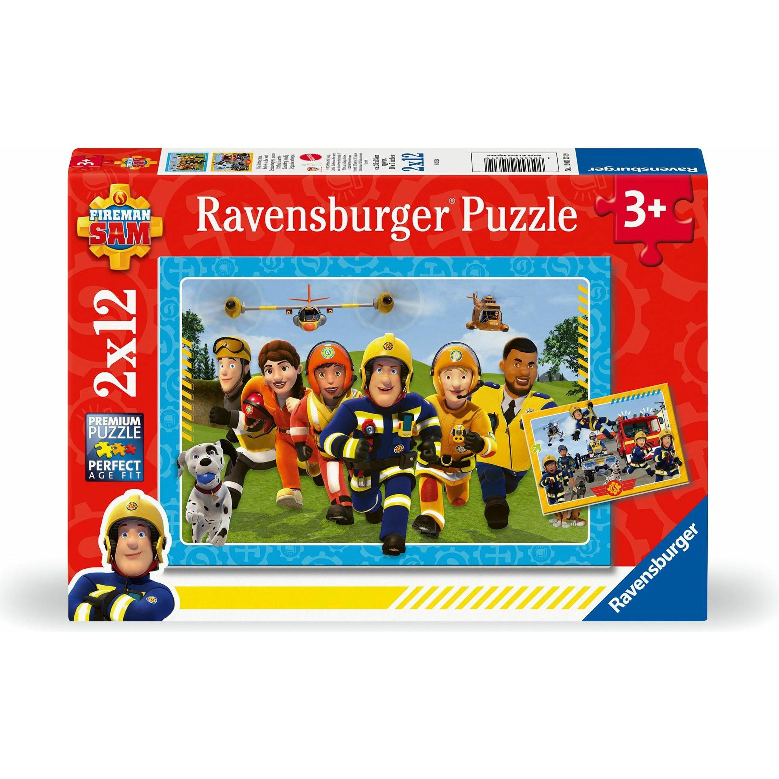 Ravensburger Puzzle per bambini 12001031 - Il salvataggio è in arrivo - Puzzle 2x12 pezzi di Fireman Sam per (24 pezzi)