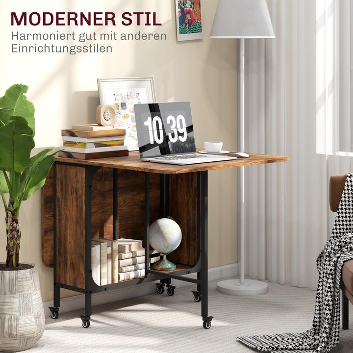 Immagine prodotto Homcom Esstisch Spanplatte, Metall Rustikal-Braun (130 x 80 x 74 cm)