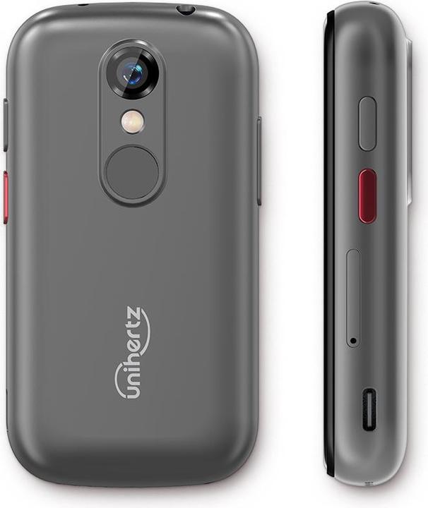 Immagine prodotto Unihertz Gelatina 2E -puhelin, 64/4 Gt, hopea (64 GB, Argento, 3", 4G)