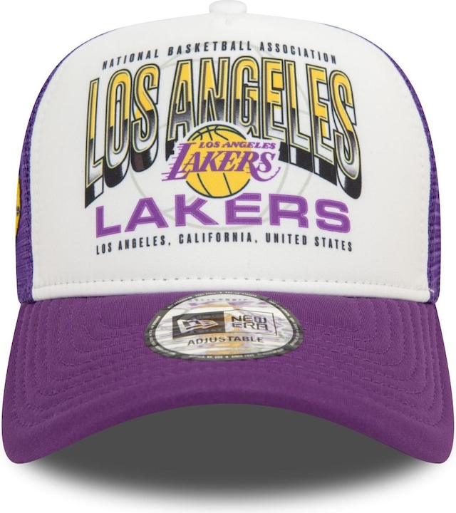 Actual product image New Era A-Frame Mesh Trucker Cap - PRINT Los Angeles Lakers