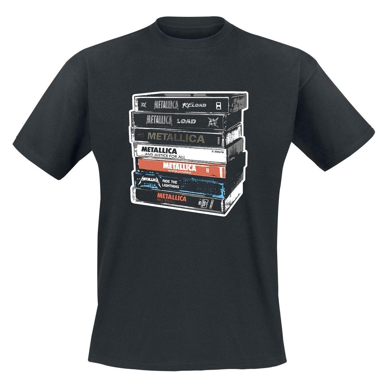 Metallica, Herren, Shirts, Cassette, Schwarz, (L)