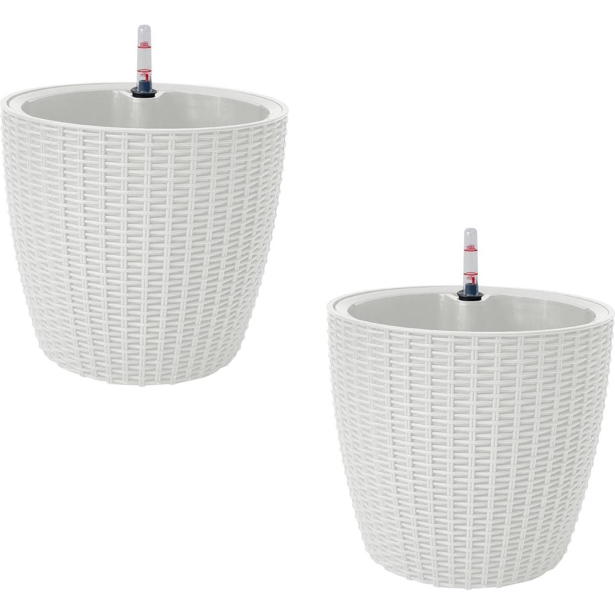 HTI-Living, Blumentopf, Blumentopf Hydro Ø 21cm 2er Set Nessa Weiss (21.50 cm)