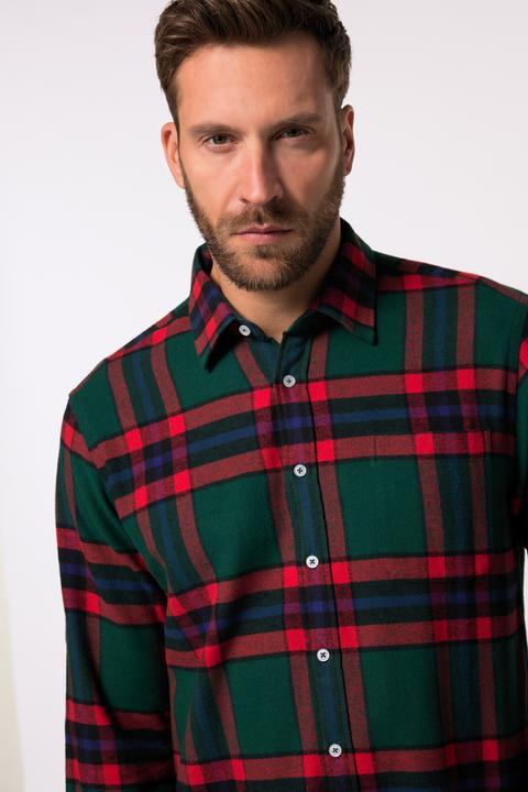 Produktbild JP1880 JP 1880 Karo-Flanellhemd, Langarm, Kentkragen, Modern Fit (4XL)
