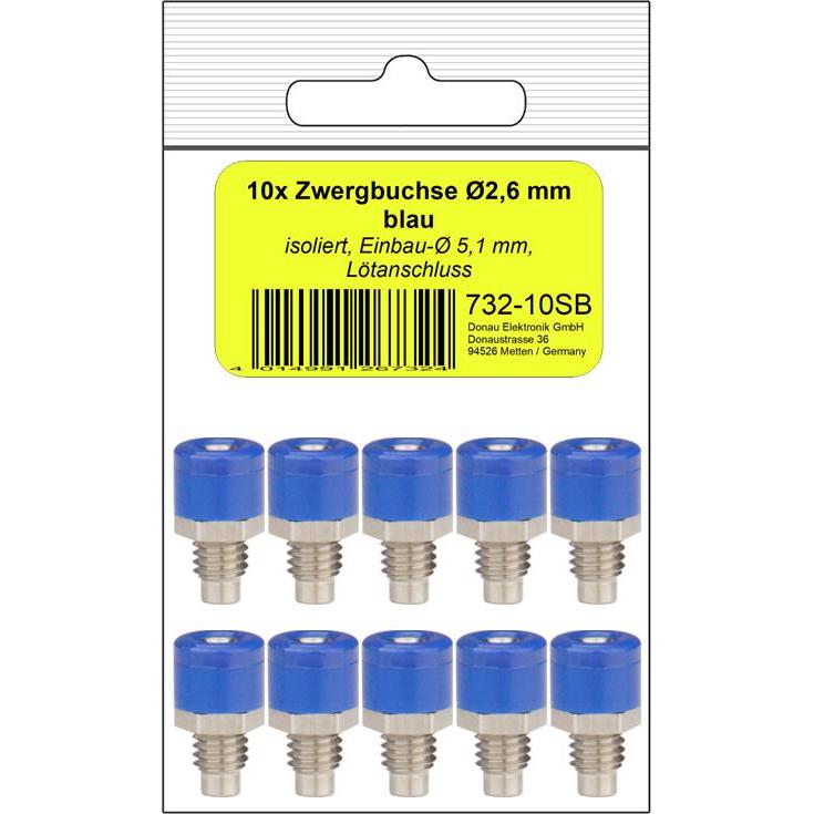 Donau 10 ZWERGBUCHSE 2,6mm blau, Elektronikkabel + Stecker, Blau