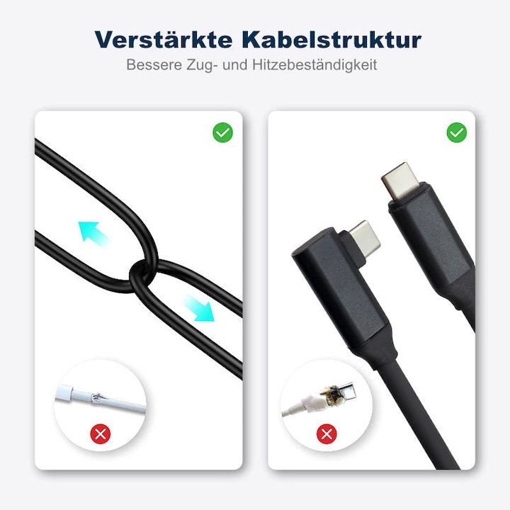Immagine prodotto Hermex Oculus Quest 2 3m cavo per occhiali VR cavo dati USB-C cavo di ricarica