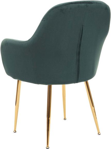 Actual product image Swisshandel24 6x Dining Chair HWC-F18, Chair Kitchen Chair, Retro Design Velvet Green, Golden Legs