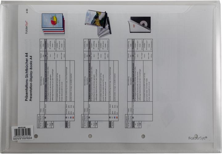 Actual product image Foldersys A4 double flap pocket 2 compartments flap transparent clear (A4, 1x)