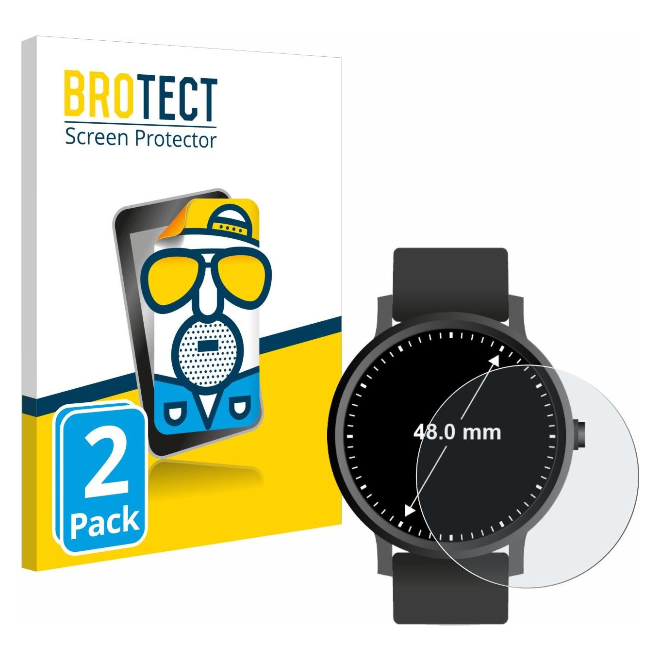 Brotect Entspiegelungs-Schutzfolie Displayschutz Matt, Smartwatch Schutzfolie, Grau