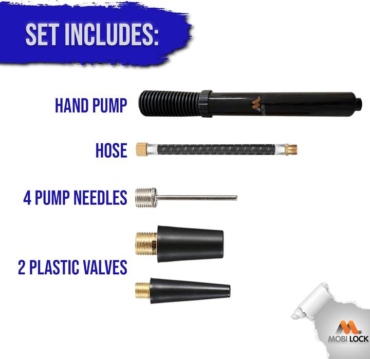 Mobi Lock Dual-Action Ballpumpe mit 7-teiligem Zubehör-Set