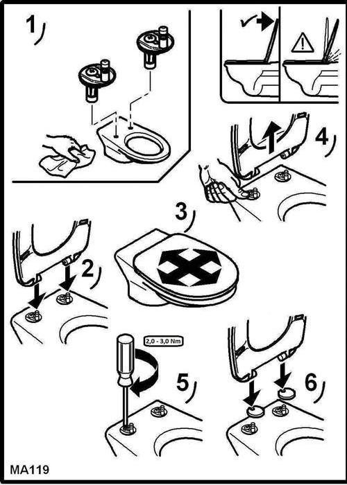 Actual product image Hamberger Haro Makira soft-close WC seat with soft-close mechanism and TakeOff, for Geberit Renova