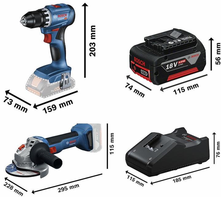 Actual product image Bosch Professional 2-tool set