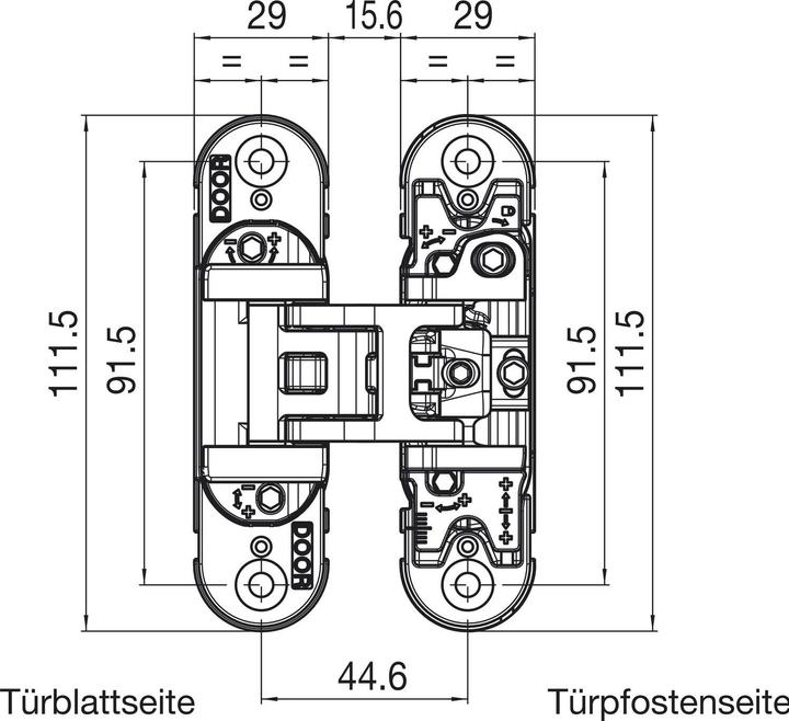 Produktbild Krona Koblenz Türband K6700, universal, Zamak verchromt matt