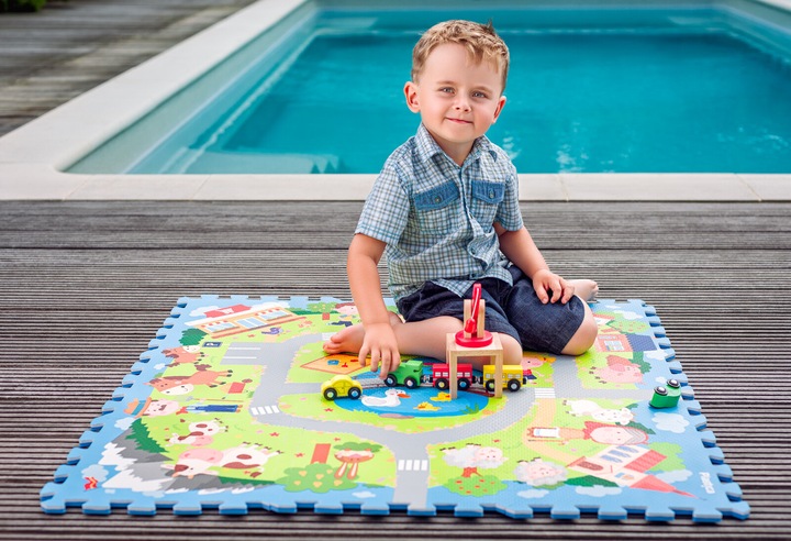 Produktbild Plastica Schaumstoff-Puzzle-Dorf, 9 Teile