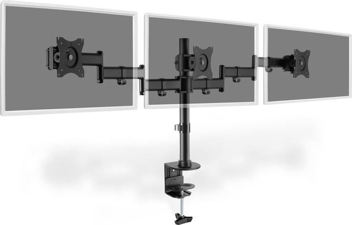 Image du produit Digitus Support de moniteur triple avec fixation par pince (Tables, 27", 24 kg)