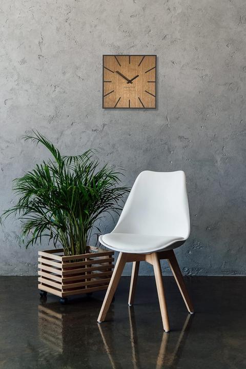 Produktbild Flexistyle Orologio da Parete Grande Quadrato Moderno in Legno di Quercia Silenzioso