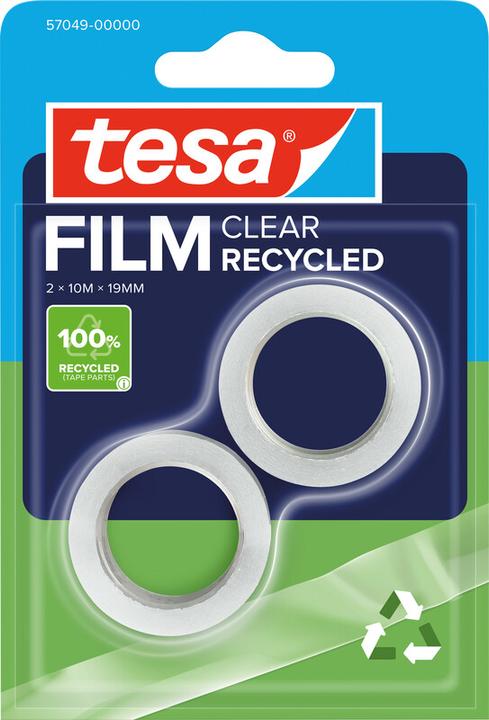 Produktbild tesa 2x tesafilm ECO & CLEAR, lösungsmittelfrei und alterungsbeständig (19 mm)