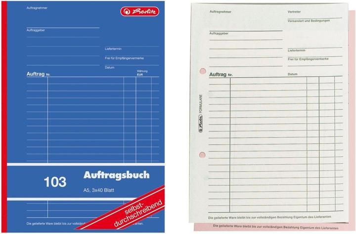 Valeurs nutritives et ingrédients Herlitz Livret de formulaires (40 x)