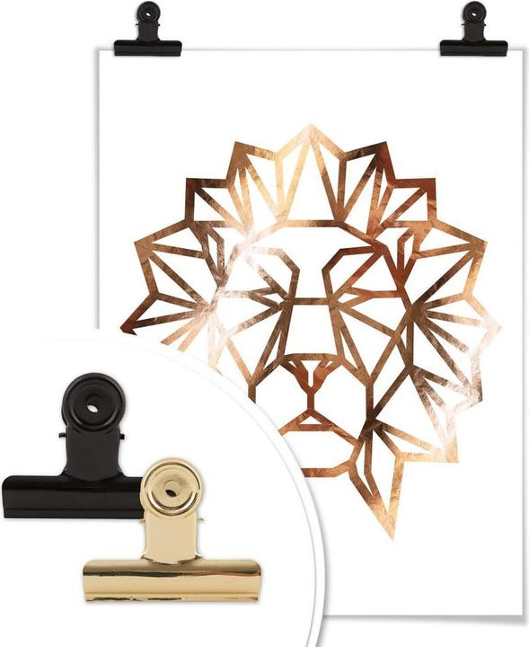 Produktbild Trenddeko Origami Löwenkopf - Kupferoptik (100 x 120 cm)