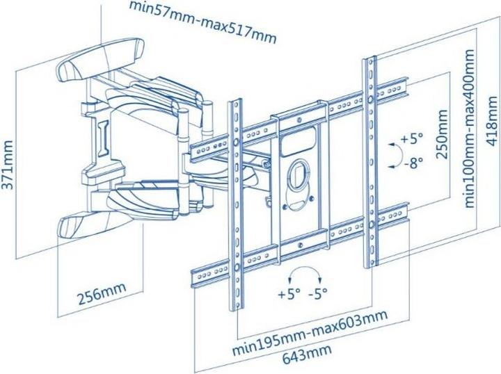 Actual product image Nuova Videosuono newVideosuono LCD124 TV wall mount 177.8 cm (70') Black (Wall, 70", 45 kg)