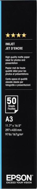 Productafbeelding Epson Papier Zwaargewicht, 50 vel (167 g/m², A3, 50 x)