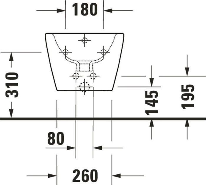 Produktbild Duravit Wand-Bidet D-NEO m ÜL m HLB 1 Hahnloch inkl. Durafix weiss