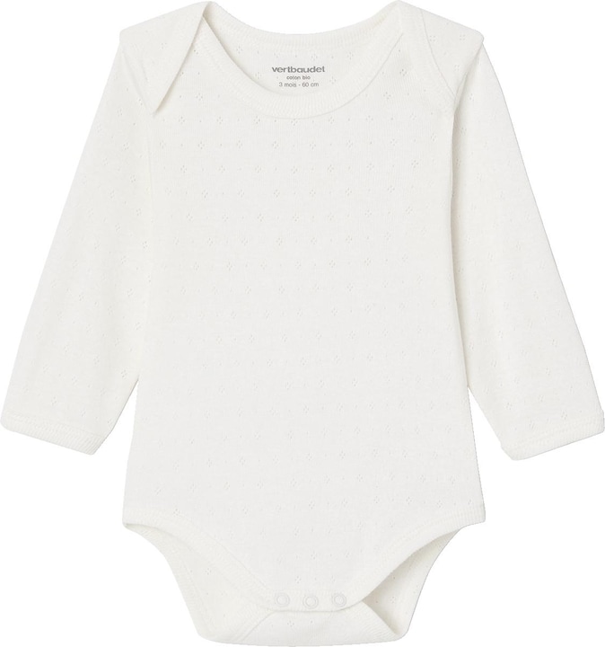 Actual product image Vertbaudet Bio-Kollektion: 2er-Pack Baby Langarmbodys mit zartem Lochmuster (98)
