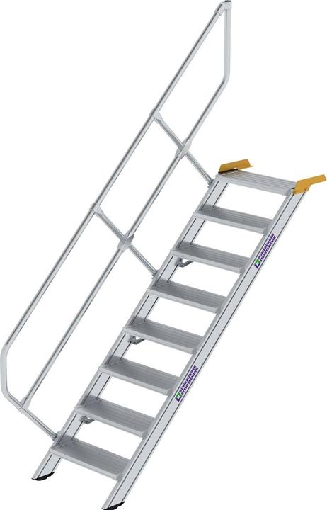 Munk Scala a 45° Larghezza gradini 600 mm 8 gradini Alluminio nervato (Stile, 60 cm)
