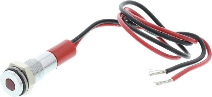 Produktbild RS PRO 6mm flush satin chr LED wires, red 24Vdc