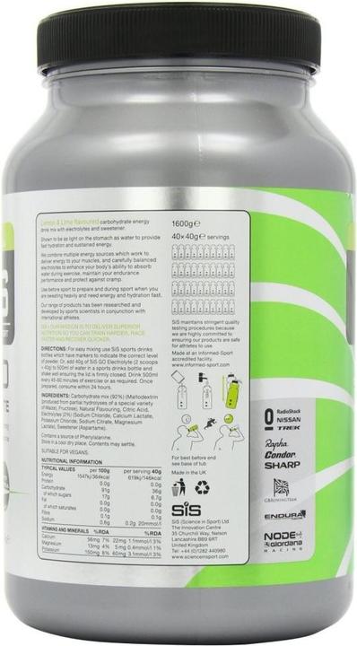 Nährwerte und Zutaten SIS GO Electrolyte Drink (1 Stück, Pulver, 1600 g)