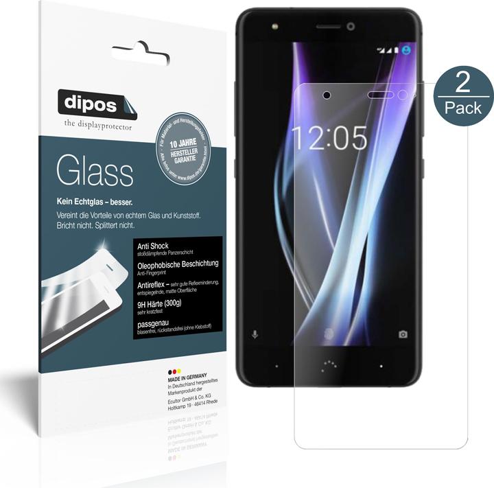 Produktbild Dipos Displayschutz Anti-Shock (2 Stück, BQ Aquaris X Pro)