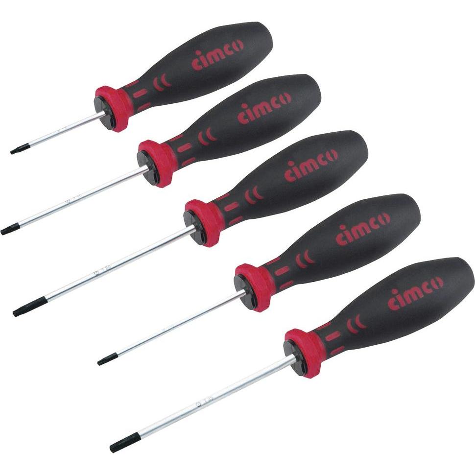 Cimco, Schraubenzieher, TORX Schraubendrehe Sortiment mit Bohrung 5 teilig (Pin-torx)