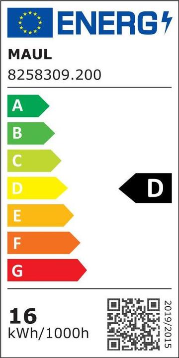 Energie-Label Maul MAULjuvis Schreibtischlampe weiss mit Tischklemme
