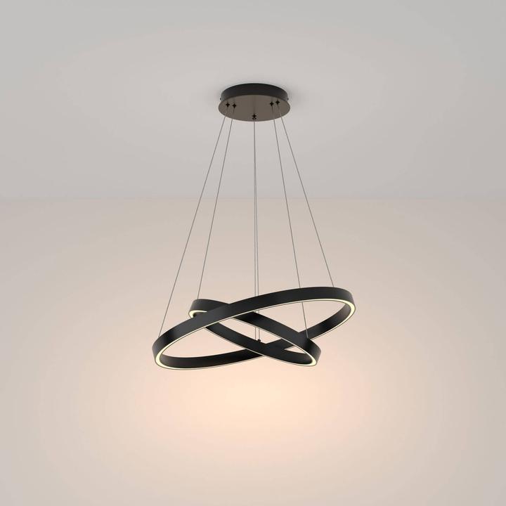Produktbild Maytoni Rim LED Pendelleuchte, Hängeleuchte 61W 60cm Schwarz 85Ra Warmweiss (3500 lm)