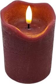 Bekos LED-Echtwachskerze "3D-Flamme" mit Timer rot S