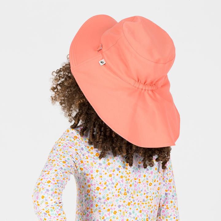 Image du produit Nabaiji Chapeau anti UV réversible Bébé - corail et imprimés fleurs (98, 104, 110)