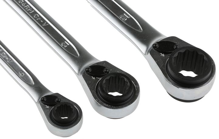 Produktbild Bahco 4-in-1 Knarren-Ringschlüsselsatz - 3-teilig/Tasche (19 mm)