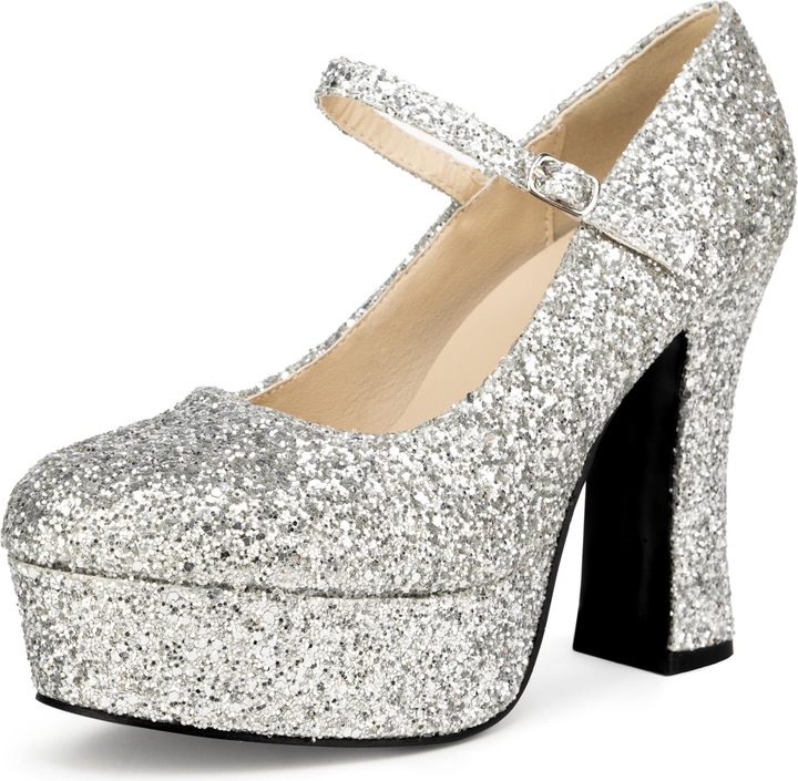 Produktbild Maskworld Plateau Schuhe glitter-silber