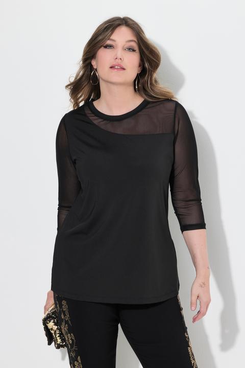 Immagine prodotto Miamoda T-shirt con jersey, mesh e maniche a 3/4 in mesh (60)