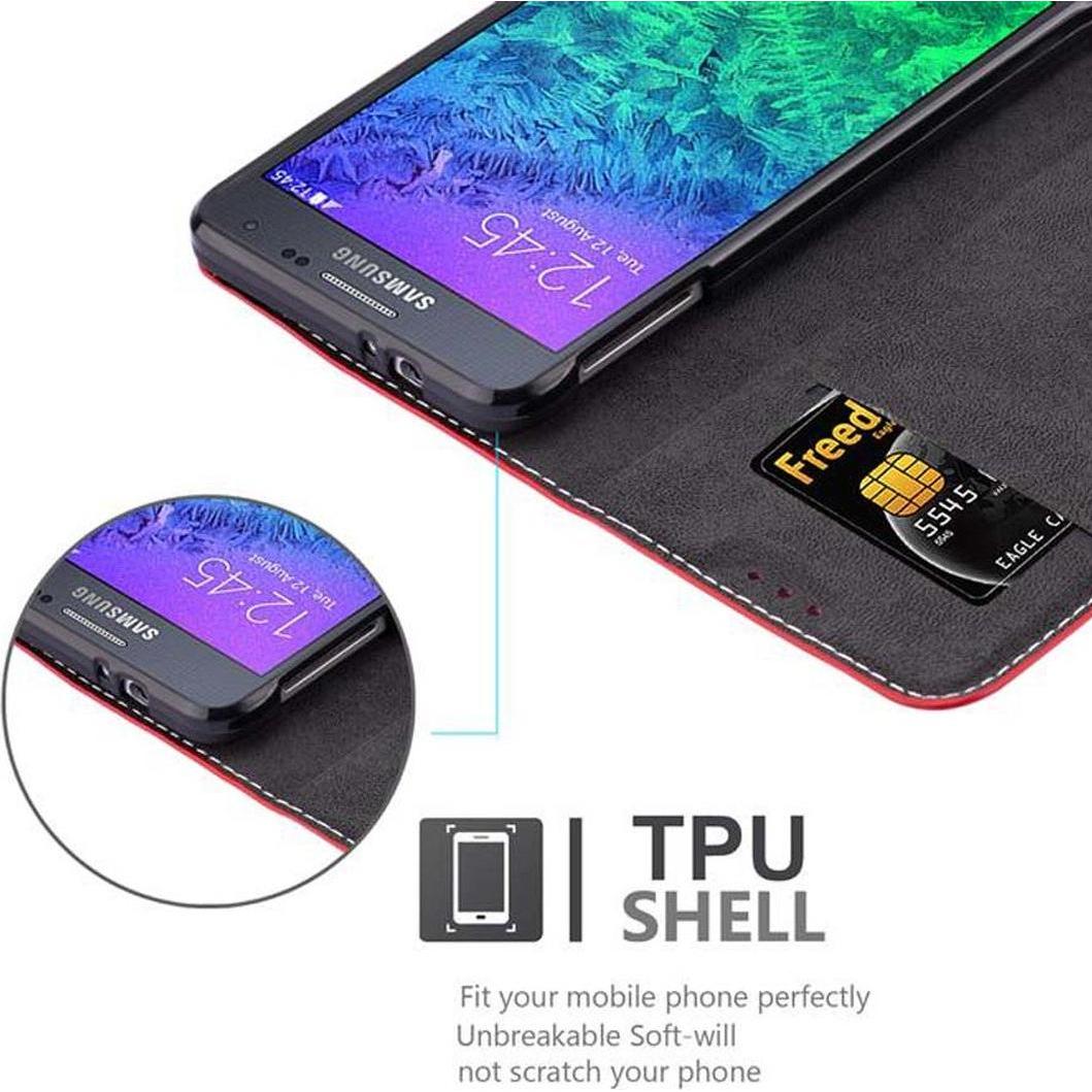 Thumbnail - Cadorabo Book X-Wallet Cover (Samsung Galaxy Alpha), Smartphone Hülle, Rot