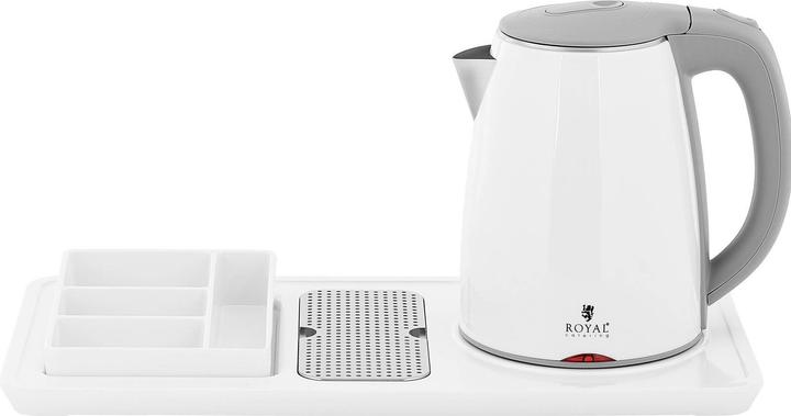 Produktbild Royal Catering Professioneller Hotel-Wasserkocher weiss 1,2 L 1800 W mit Kaffee- und Teestation (1.20 l)