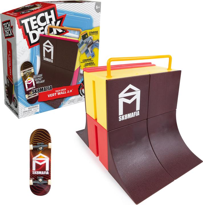 Spin Master Tech Deck, Vert Wall 2.0, X-Connect Park Creator, set rampe da personalizzare e costruire con fin (10.39")