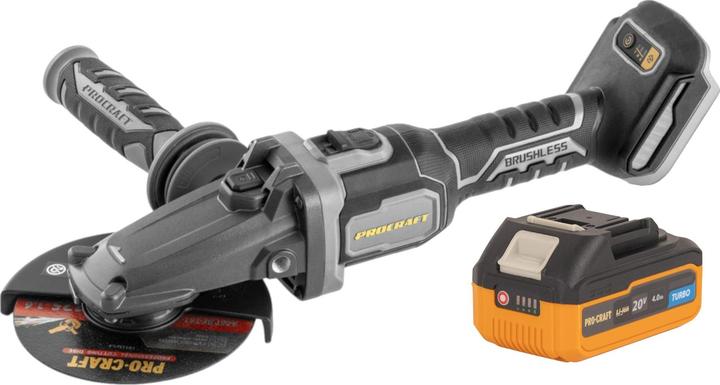 Image du produit Procraft Industrial AG125Cbb Meuleuse d'angle sans fil à tête plate 20 V 125 mm Brushless + 1x (125 mm)