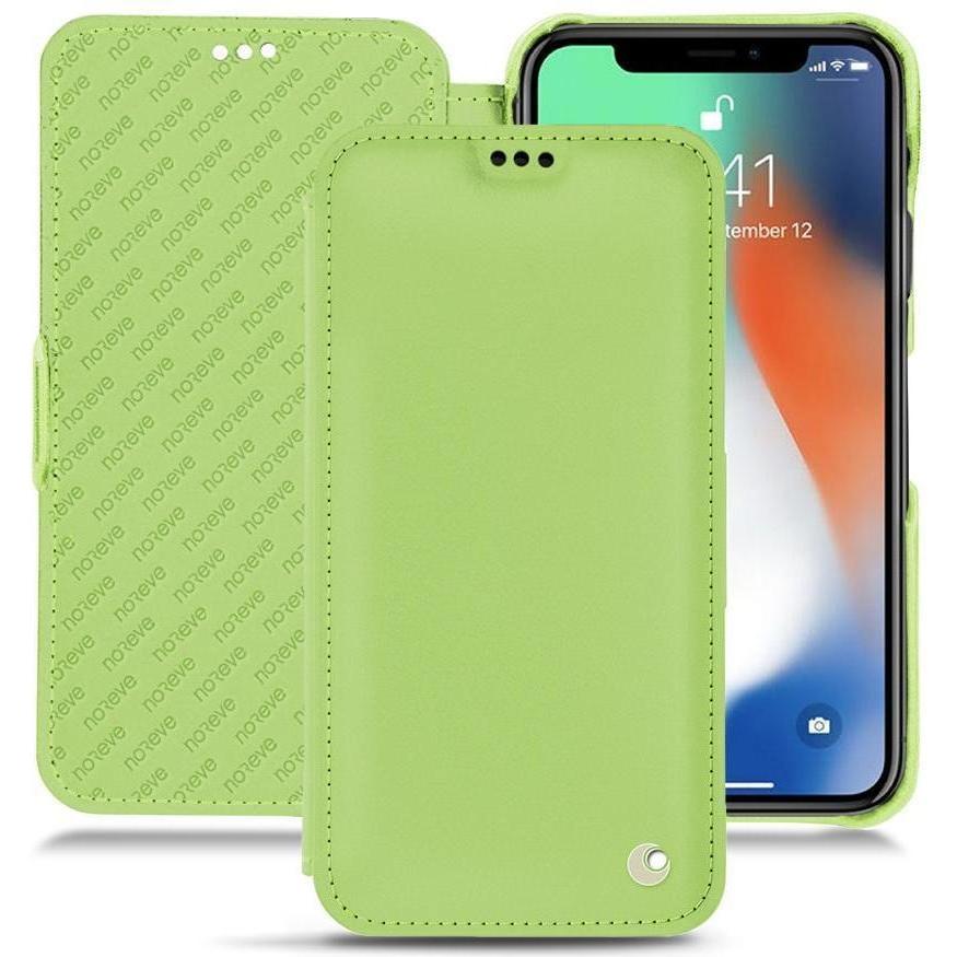 Thumbnail - Noreve Lederschutzhülle horizontal (Apple iPhone XR), Smartphone Hülle, Grün
