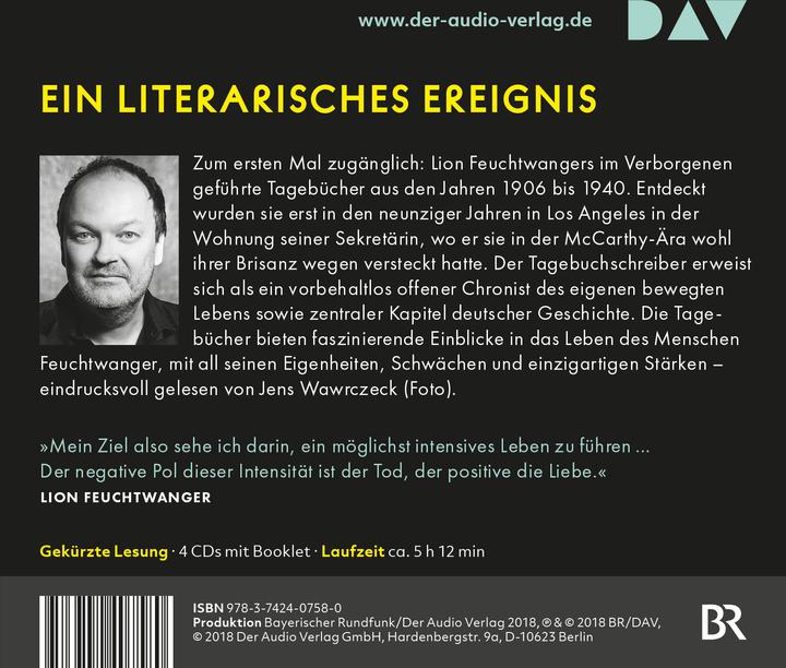 Produktbild Ein möglichst intensives Leben. Die Tagebücher (Lion Feuchtwanger, Deutsch)